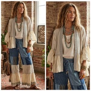 Boho Patchwork Embroidered Cardigan
